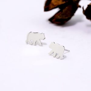 Boma Jewelry Sterling Silver Bear Stud Earrings