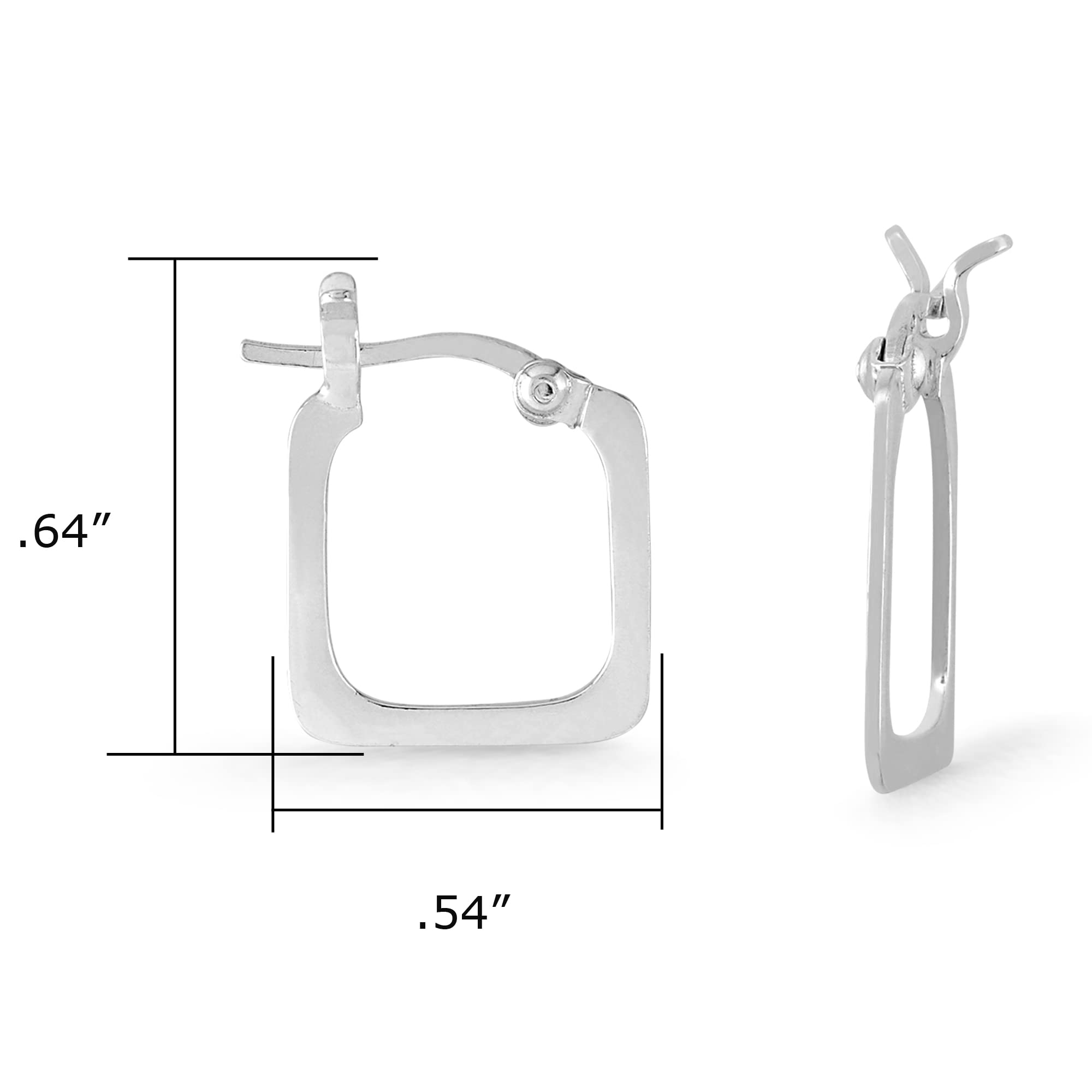 Boma Jewelry Sterling Silver Square Snap Down Hoop Earrings