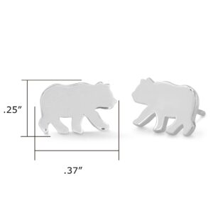 Boma Jewelry Sterling Silver Bear Stud Earrings