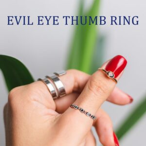 Evil Eye Infinity Ring for Women: 925 Sterling Silver Blue Eyes Stackable Rings Wedding Eternity Band Engagement Promise Cubic Zirconia Bands, Cute Rings Jewelry Birthday Presents Size 8