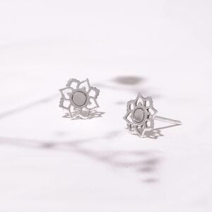 Boma Jewelry Sterling Silver Lotus Flower Stud Earrings