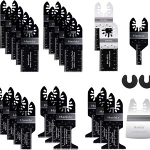 24PCS Universal Wood Metal Oscillating Multitool Quick Release Saw Blades Fit Fein Multimaster Porter Cable Black & Decker Rockwell Ridgid Ryobi Milwaukee Chicago Craftsman