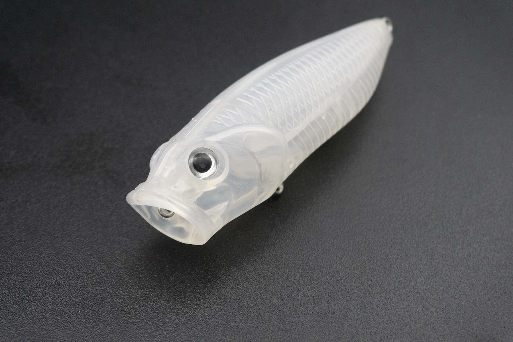 10PCS Unpainted Fishing Popperbait Blanks 8.3cm 11.6g with 6mm Free 3D Simulation Fishing Eye Popper Baits Artificial Blank Clear Hard Baits Trout Salmon Minnow Lure Crankbait Topwater Freshwater