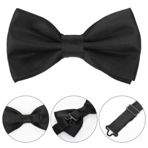 Yolev Black Bow Tie for Boy, Men Adjustable Pre-tied Bow Ties Set, Gift Idea for Adults & Children Classic Adjustable Bow Tie