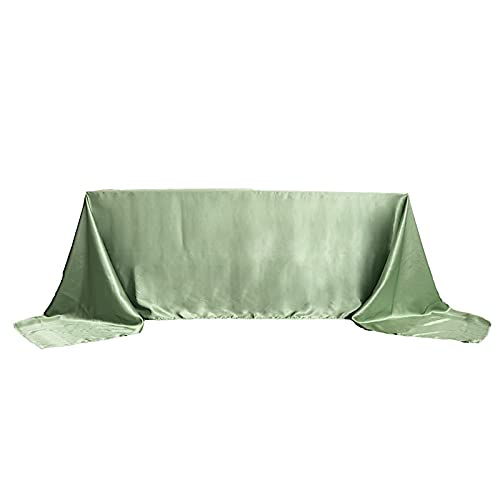 BalsaCircle Tablecloths 90x156 inch Sage Green Satin Rectangle Tablecloth Table Cover Linens for Wedding Table Cloth Party Reception Events Kitchen Dining, 90' x 156'