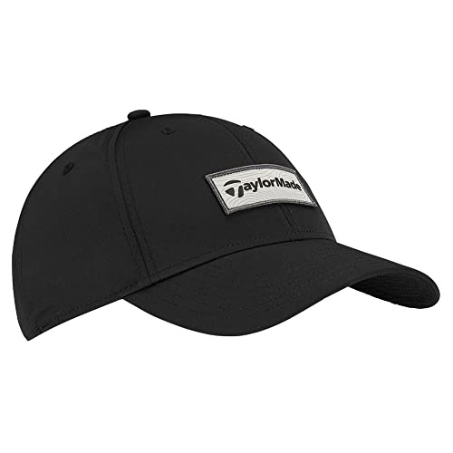 TaylorMade Golf Standard Cage Patch Logo Hat, Black, Medium