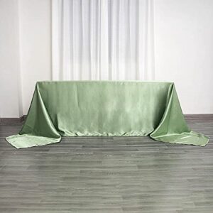 BalsaCircle Tablecloths 90x156 inch Sage Green Satin Rectangle Tablecloth Table Cover Linens for Wedding Table Cloth Party Reception Events Kitchen Dining, 90' x 156'