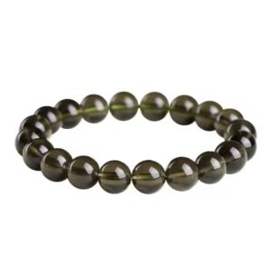 fovgdio natural moldavite green aerolites czech crystal stone raw stone grinding 8mm bead meteorite bracelet czech meteorite bracelet (size : 1pcs)