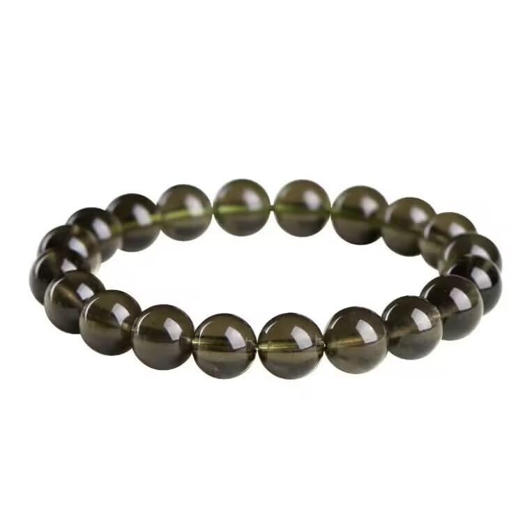 Fovgdio Natural Moldavite Green aerolites Czech Crystal Stone Raw Stone Grinding 8mm Bead Meteorite Bracelet Czech Meteorite Bracelet (Size : 1pcs)