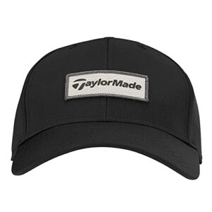 TaylorMade Golf Standard Cage Patch Logo Hat, Black, Medium