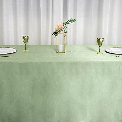 BalsaCircle Tablecloths 90x156 inch Sage Green Satin Rectangle Tablecloth Table Cover Linens for Wedding Table Cloth Party Reception Events Kitchen Dining, 90' x 156'