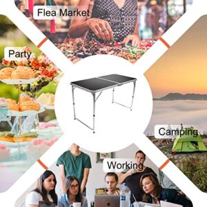 H&B Luxuries Portable Height Adjustable Aluminum Folding Camping Table with Carry Handle FT-ACFT1