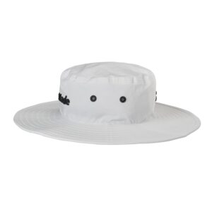 TaylorMade Golf Standard Eyelet Bucket Hat, White, Small/Medium