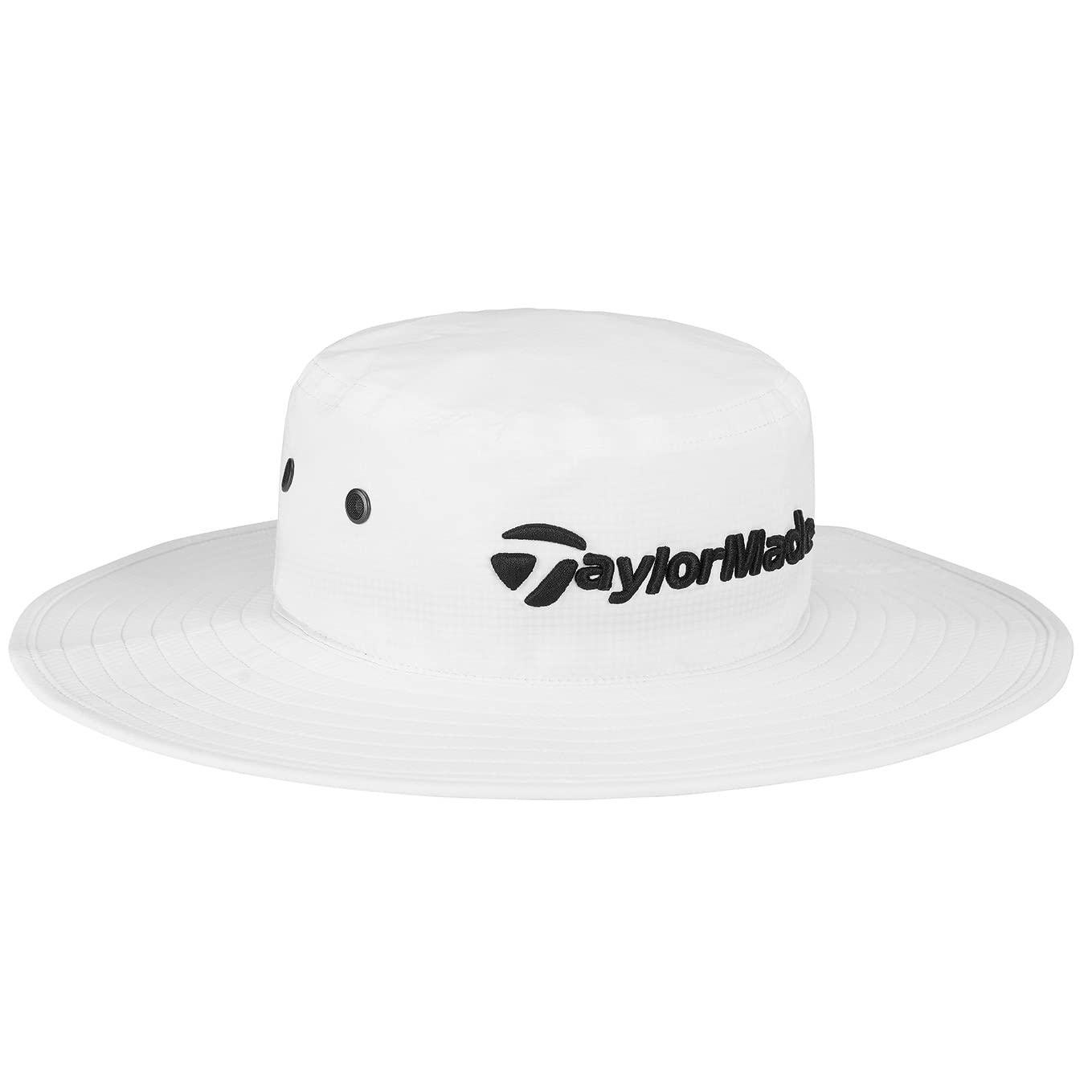 TaylorMade Golf Standard Eyelet Bucket Hat, White, Small/Medium