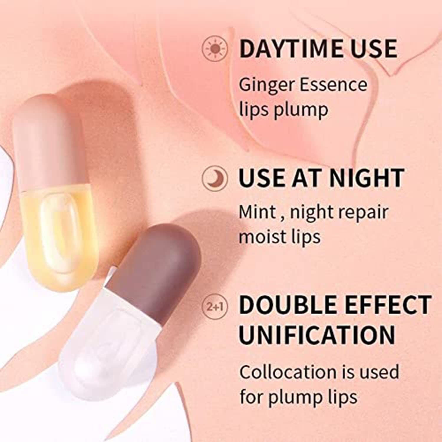 2 Pcs Lip Plumper,Lip Plumper Set,Day&Nigh Lip Plumping Treatments，Natural Lip Plumper and Lip Care Serum, Lip Enhancer for Fuller,Beautiful Fuller, Lip Plumper Gloss,Hydrating & Reduce Fine Lines