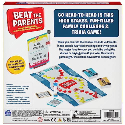 SPIN MASTER GAMES Beat The Parents Classic Family Trivia Game, Kids vs Parents for Ages 6 and up