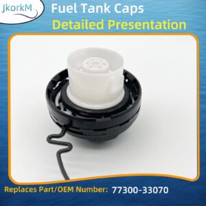 JkorkM 77300-33070 Gas Cap, Fuel Cap Compatible For Toyota 4Runner Camry Tacoma Tundra Avalon Corolla Highlander Matrix Sequoia Sienna Solara Lexus ES300 ES330 GS300 GS430 GX470 RX330 OEM 7730033070