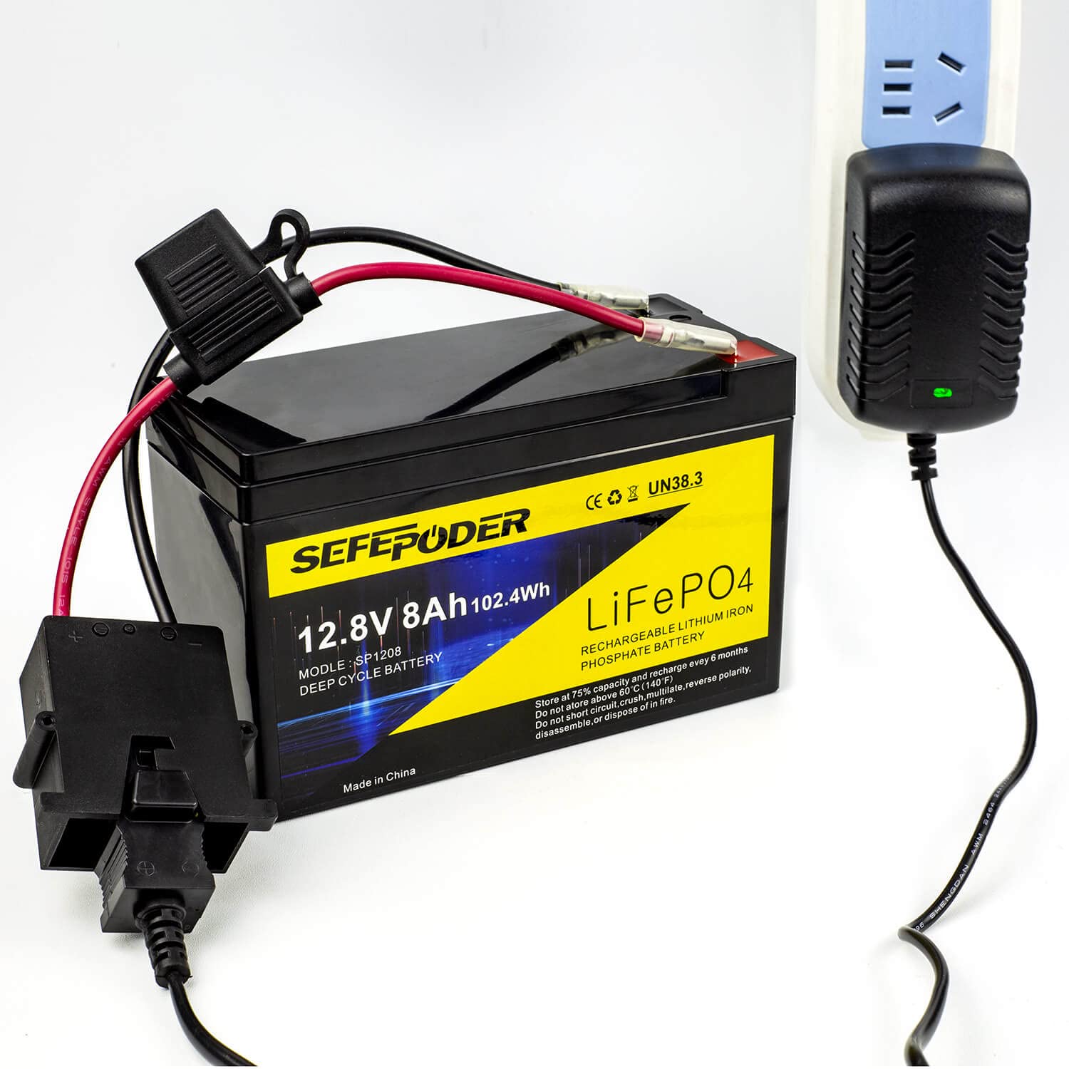 Sefepoder 12V 1A Charger for Fisher Price Power Wheels 12 Volt(12.8V) LiFePO4 Lithium Ion Battery