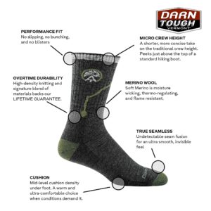 Darn Tough (Style 1956) Men's ATC Micro Crew Midweight with Cushion Sock (Eclipse, X-Large)