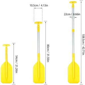 TASDHZ 2PC Boat Oars Telescopic Paddle Aluminum Kayak Paddles Adjustable Length Canoe Paddle with Anti-Slip Grips for Kayak,Telescoping Plastic Boat Paddle Canoe, Inflatable Boat Dinghy (Yellow 2pcs)