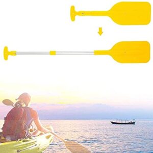 TASDHZ 2PC Boat Oars Telescopic Paddle Aluminum Kayak Paddles Adjustable Length Canoe Paddle with Anti-Slip Grips for Kayak,Telescoping Plastic Boat Paddle Canoe, Inflatable Boat Dinghy (Yellow 2pcs)