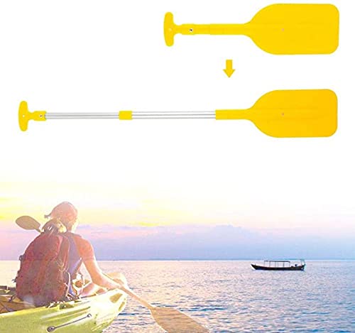 TASDHZ 2PC Boat Oars Telescopic Paddle Aluminum Kayak Paddles Adjustable Length Canoe Paddle with Anti-Slip Grips for Kayak,Telescoping Plastic Boat Paddle Canoe, Inflatable Boat Dinghy (Yellow 2pcs)