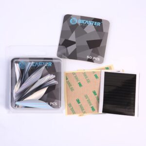 BICASTER Spin Vanes 2inch LH/RH Arrow Vanes Fletches - 50pcs (Left Handed, Colorful Silver)