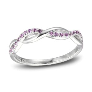 55Carat Natural-Amethyst Criss Cross Prong-Setting Ring 925-Sterling-Silver Handmade Fashion Jewelry for Women in Gift Size: 6