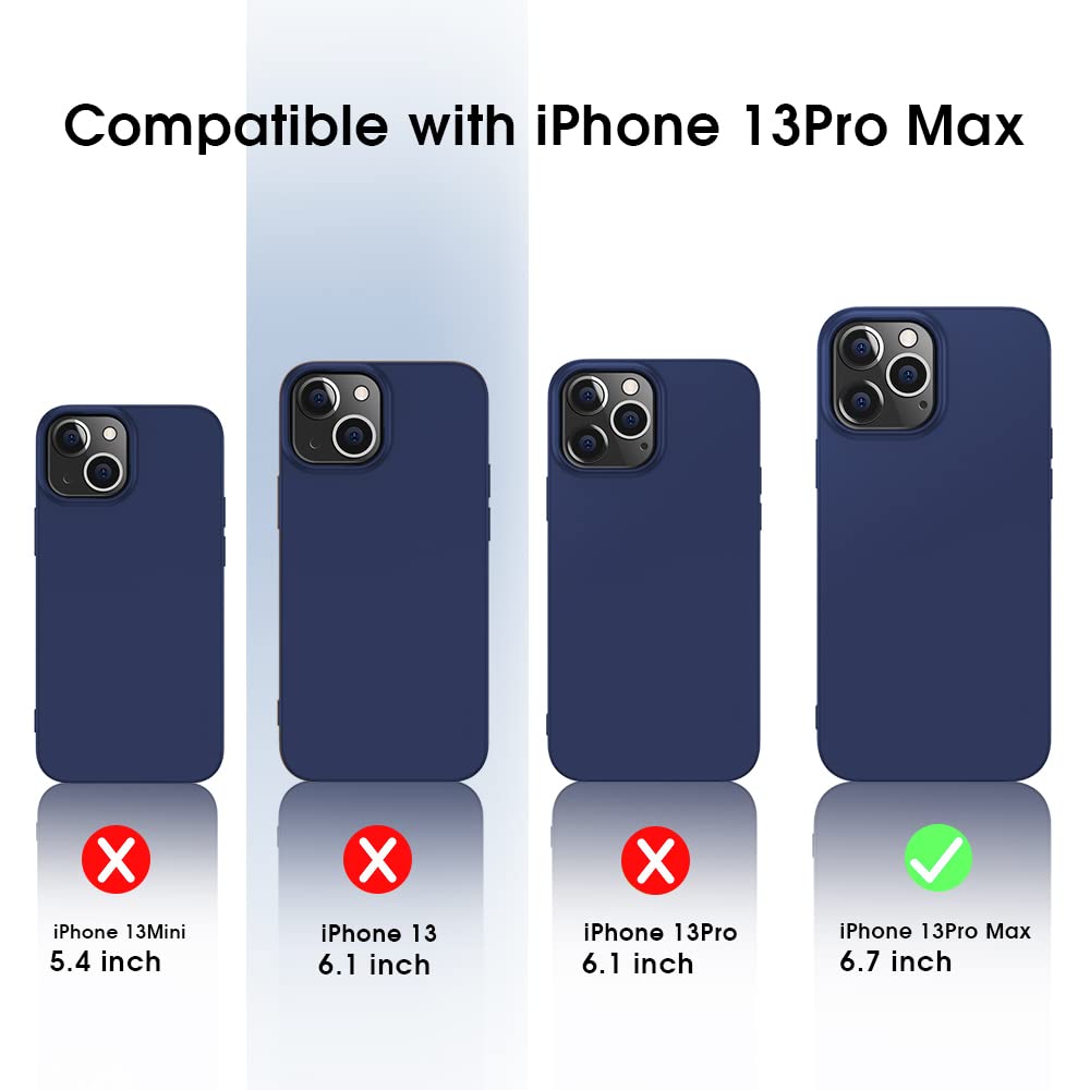 X-level Compatible iPhone 13 Pro max Case Slim Fit Ultra-Thin [Guardian Series] Soft TPU Matte Finish Coating Phone Cases Lightweight Back Cover Grip for iPhone 13 Pro max 6.7" (2021)-Navy Blue