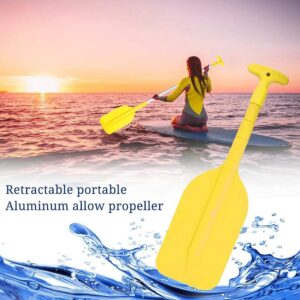 TASDHZ 2PC Boat Oars Telescopic Paddle Aluminum Kayak Paddles Adjustable Length Canoe Paddle with Anti-Slip Grips for Kayak,Telescoping Plastic Boat Paddle Canoe, Inflatable Boat Dinghy (Yellow 2pcs)