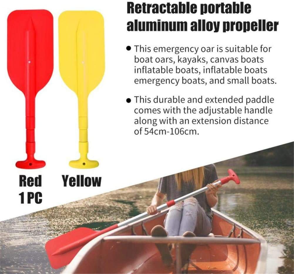 TASDHZ 2PC Boat Oars Telescopic Paddle Aluminum Kayak Paddles Adjustable Length Canoe Paddle with Anti-Slip Grips for Kayak,Telescoping Plastic Boat Paddle Canoe, Inflatable Boat Dinghy (Yellow 2pcs)