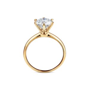 ISAAC WOLF D VVS1 3 Carats Genuine Flawless Moissanite Diamond Solitaire Engagement Ring 14K Solid White, Yellow OR Rose GOLD (Yellow Gold, 5)