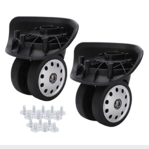 alomejor 1 pair luggage casters a88 porous suitcase wheel suitcase luggage replacement casters for travel bags large size(black)