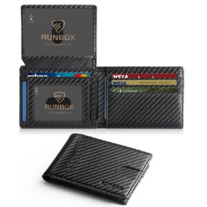 runbox men's wallets 15 card holder slim rfid leather 2 id window with gift box men's accessories