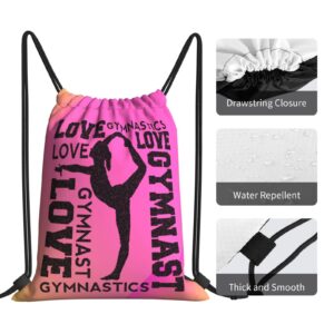 PSYU Love Gymnastics Drawstring Backpack Fashion Travel Bag Sports Athletic Gym Suitable For Mens Womens