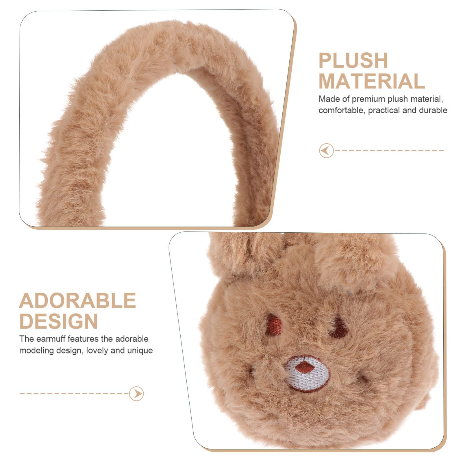 BESPORTBLE Cute Furry Earmuffs with Animal Ear Plush Bear Earmuffs Winter Outdoor Earmuffs Ear Warmer Ear Cover Headband for Girls Women