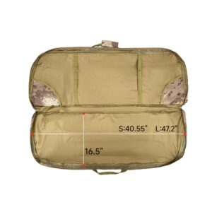 Silfrae Compound Bow Case Soft Bow Case Compound Bow Carry Bag with Arrow Pocket (Camo Brown, L)