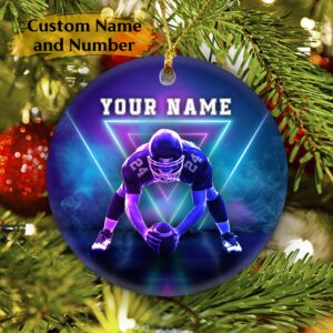 The Hygge Life Personalized Football Ornaments for Christmas Tree 2021 Football Players Ornaments Sports Football Ornaments for Boys for Football Lovers