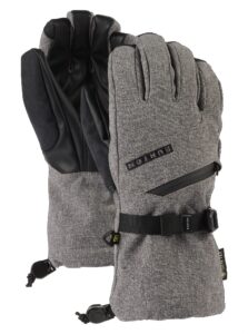 burton women's gore-tex gloves, gray heather, l