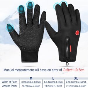 3 Pairs Outdoor Winter Touchscreen Gloves Windproof Waterproof Gloves Thermal Glove for Running Hiking Climbing for Men&Women (Large)