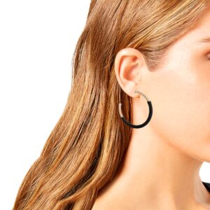 ROBERT LEE MORRIS Leather Wrapped Hoop Earrings