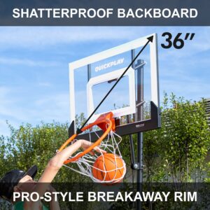 QUICKPLAY Baller Mini Hoop System | Portable Basketball Hoop System with Adjustable Height Pole