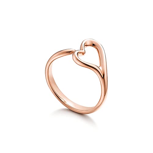 JewelryGift 18K Rose Gold Plated Open Heart Ring Simple and Beautiful Perfect for Special Occasion Wear Wedding Gift for Men and Women Ring Size: 7