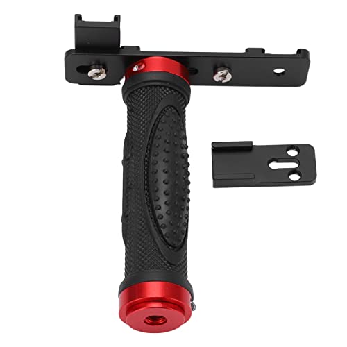 Velaurs Handheld Camera Stabilizer Holder, Anti Slip Heavy Duty Alloy Portable 1/4 Inch Handle Grip Stabilizer for Action Camera for Smartphone for LED Video Light