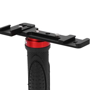 Velaurs Handheld Camera Stabilizer Holder, Anti Slip Heavy Duty Alloy Portable 1/4 Inch Handle Grip Stabilizer for Action Camera for Smartphone for LED Video Light