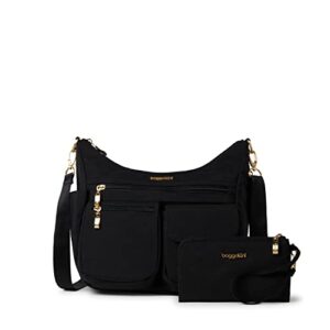 baggallini womens modern everywhere bag, black w/ gold hardware, one size us