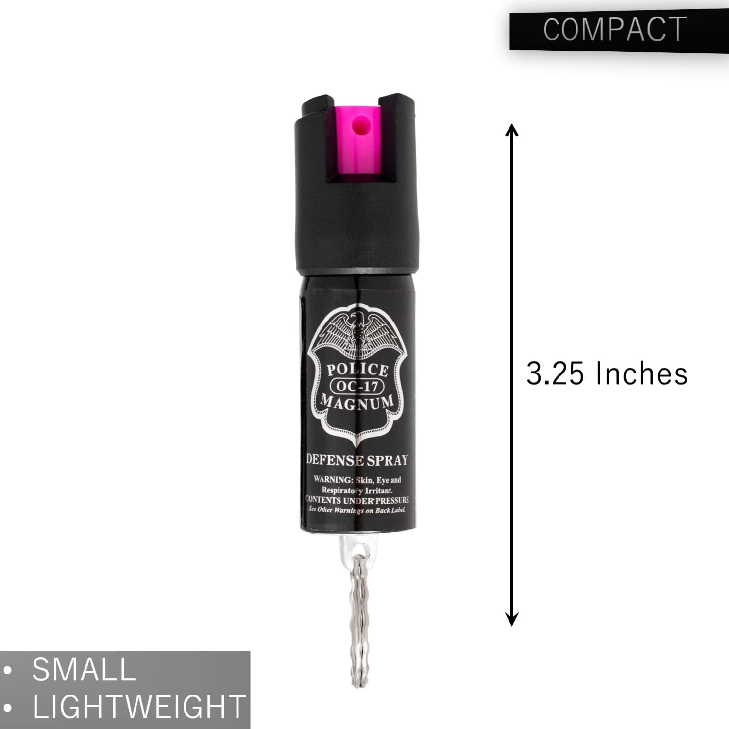 POLICE MAGNUM Mini Pepper Spray Bulk Pack- Max Heat Strength- Made in The USA - 1/2oz Twist Lock Keyrings (20 Hot Pink) Half Ounce