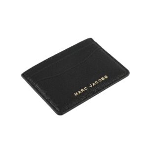 Marc Jacobs M0016997 Black With Gold Hardware Daily Card Women's Pebbled Leather Case