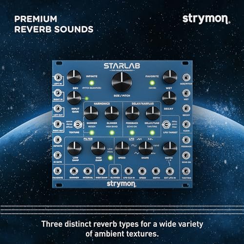 Strymon Starlab Time-Warped Reverberator Eurorack Reverb Module with Modulation and Karplus-Strong Synthesis, Blue