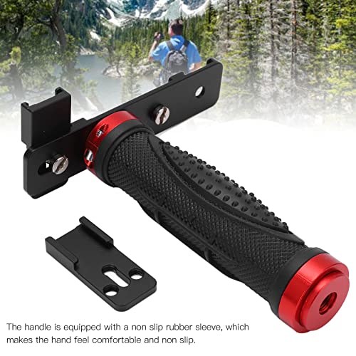 Velaurs Handheld Camera Stabilizer Holder, Anti Slip Heavy Duty Alloy Portable 1/4 Inch Handle Grip Stabilizer for Action Camera for Smartphone for LED Video Light